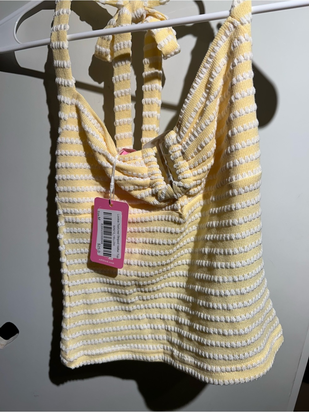 Edikted Lovina Textured Striped Halter Top